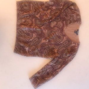 Chaps, 3/4 sleeve 100% cotton v-neck sweater